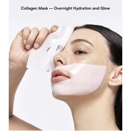 INIA Bio-Collagen Face Mask with Hyaluronic Acid – Deep Hydrating & Firming Hydrogel Mask for Skin Elasticity & Pore Minimizing – 4 Pack