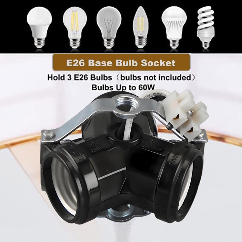 Medium Base 3 Light Cluster Socket,TWDRTDD Phenolic Multi-Cluster Incandescent Lampholder,