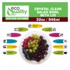 32oz Clear Disposable Salad Bowls with Lids (25 Pack) -