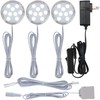 Meigour Plug-in Under Cabinet Round Puck Light Kit, 120V Electric