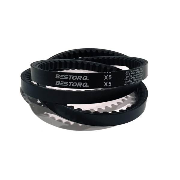 BESTORQ 3VX470 Rubber V-Belt, Raw Edge/Cogged, Black, 47" Length x