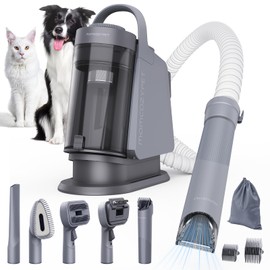 MomcozyPet Dog Grooming Kit, FurEase Dog Grooming Vacuum with Dog Clippers for Grooming, 13000Pa Powerful Dog Vacuum for Shedding Grooming with 5 Pet Grooming Tools