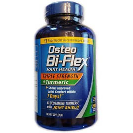 Osteo Bi-Flex, Triple Fuerza + Cúrcuma, 200 Tabletas, con Glucosamina HCI y Curcumina de Cúrcuma, Suplemento Articulado para Hombres y Mujeres