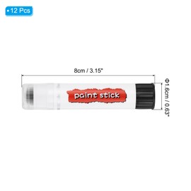 PATIKIL Solid Tempera Paints, 12 Pcs Washable Quick Drying Paint Sticks Paint Pens for Artists Beginners Art Supplies, Black