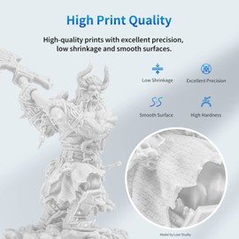 ANYCUBIC 3D Printer Resin Bundle, 405nm SLA UV-Curing Resin with High Precision and Quick Curing & Excellent Fluidity for LCD 3D Printing (4Packs*1kg White, 4kg in Total)