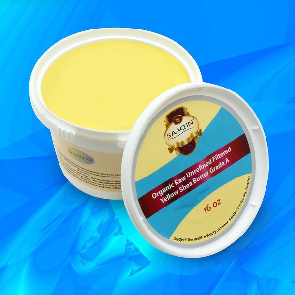 Organic FILTERED Shea Butter Cream 16 Oz. (100% Pure) Pack of 3 By SaaQin