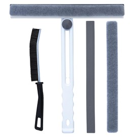 4Pcs All-Purpose Shower Squeegee Kit, 10 Inches Shower Squeegee,Hard Bristle Crevice Cleaning Brush,Cleaning Tools for Shower Doors,Bathroom,Kitchen, Window and Car Glass