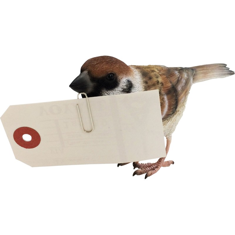 小鳥 造形 バーディ ビル スパロー (スズメ) 4.5×12×8cm 2374