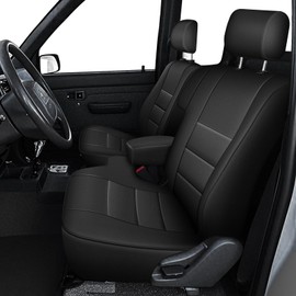 AOMSAZTO Front Seat Covers for Toyota Tacoma 1995-2000 60/40 High Front Bench Custom Fit Full Set Faux Leather Black