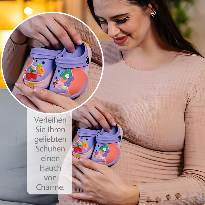 ClcIosis 30 Stück Schuh Zubehör, Anstecker Blumen Schuh Charms Stecker