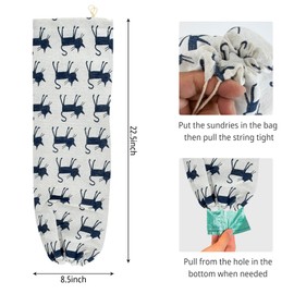 Plastic Bag Holder, Foldable Washable Grocery Bag Dispenser Recycling Shopping Bag Organizer Grocery Bag Storage Holder Carrier BagShopping Bag Holder Organizer and Dispenser for Home Kitchen (cat)