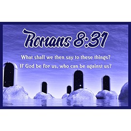 JSC562 Romans 8:31 Bible Verse Poster Doorways | 18-Inches By 12-Inches | Motivational Inspirational Educational Religious | Premium 100lb Gloss Poster Paper