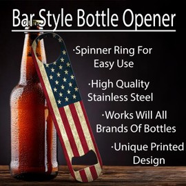 USA Flag Rustic Tattered American Speed Bottle Opener Heavy Duty Gift Patriotic United States Of America US (Rustic)