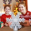AOMIL Christmas Tree Topper, 3D Rotating Silver Snowflake Pattern Projector