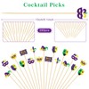 JarThenaAMCS 280Pcs Mardi Gras Cocktail Pick Masquerade Mask Crown Food