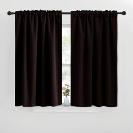 NICETOWN Blackout Window Curtains for Camper - (Toffee Brown Color) 42x40 Inch, 2 Panels Set, Thermal Insulated Room Darkening Blackout Drapes/Draperies with Rod Pocket & Back Tab for Loft