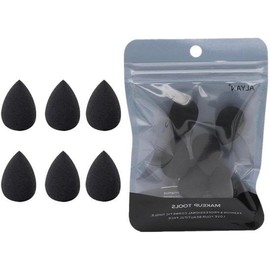 6Pcs Black Mini Makeup Sponge Small Beauty Sponge Blender Set for Foundation, Powder, Concealer Highlight, Eye Shadow Fashion Processing, Makeup Blenders and Sponges