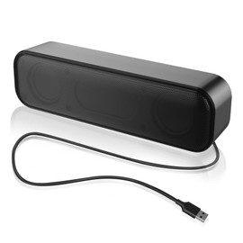 Apqfw PC Speaker, Small, For Laptop/PC, USB Connection, Wired USB Power, Loud Volume [1 Bass Membrane, 2 Speakers]