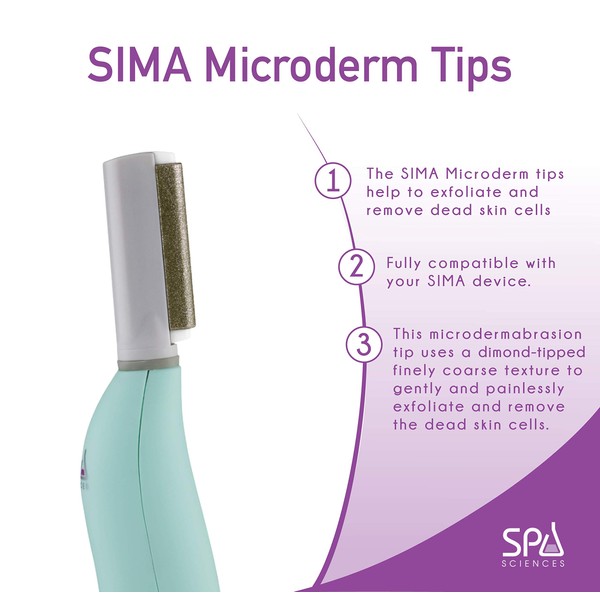 Spa Sciences SIMA Microderm Tips - 1 Coarse and 1 Fine Tip - Compatible with SIMA Sonic Dermaplaning Tool - For All Skin Types