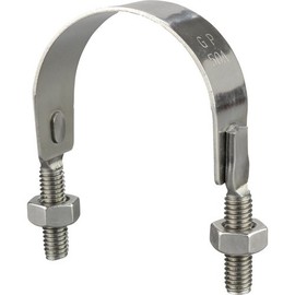 TRUSCO TSGPBD80AS SUS304 U-Band for SGP Tubes, Nominal Diameter 3.1 inches (80 mm), Thread Diameter 0.1 inches (3/8 mm)