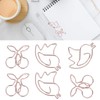 100Pcs Cute Paper Clips Cherry Hummingbird Style Electroplated Metal Gold