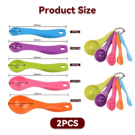 yolzhxe Measuring Spoons Set, Plastic Dosing Spoon with Scale, Interlocking Measuring Spoons, Gram, Multicoloured Measuring Spoons, Measuring Tool for Baking, Cooking, Kitchen, Random Colour, Pack of