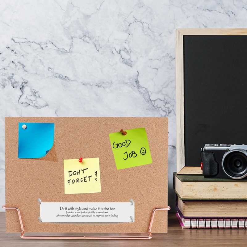 jojofuny 31x23cm Cork Board with Stand, Double Sided Cork Notice