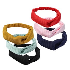Beavorty 6pcs Decorative Yoga Headbands Elastic Sports Headbands for Face Washing Sweat Absorbing Workout Skin Friendly Breathable Stylish Designs for Women