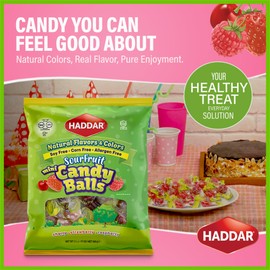 Haddar Dye Free Indvidually Wrapped Sour Hard Candy, 3.5oz | Fruit Falvors | Natural Colors & Flavors | No High Fructose Corn Syrup | Corn Free, Soy Free & Gluten Free | Healthier Treats | Kosher