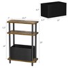 THUMEYE Narrow Side Table with Fabric Basket, 7" Wide, 3