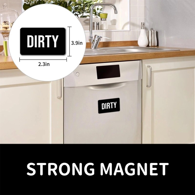Dishwasher Magnet Clean Dirty Sign, Double-Sided Dirty Clean Magnet for