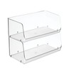 mDesign Modern Stackable Plastic Open Front Dip Extra Large Storage