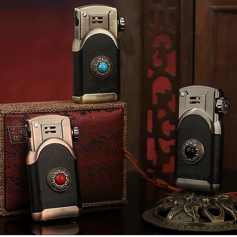 Leather Lighter Soft Flame Antique Style Refillable Vintage Candle Lighters