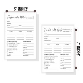 Freshie Order Form | 50 pk | 5x7” inches | Small Business Client Order Forms for Freshie Customer Orders | Freshies Supplies for DIY Crafts for use with Beads and Silicone Molds, Freshies Scent Labels