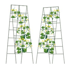 AGTEK 30" x 56" Foldable Cucumber Trellis with Zip Ties Plant Support A Frame Metal Trellis for Climbing Plants, Cucumber, Vegetable