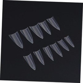 Healvian 500pcs Full Cover Acrylic Nail Tips Cuspate Shape False Nails and Salons Easy to Trim and Paint Material