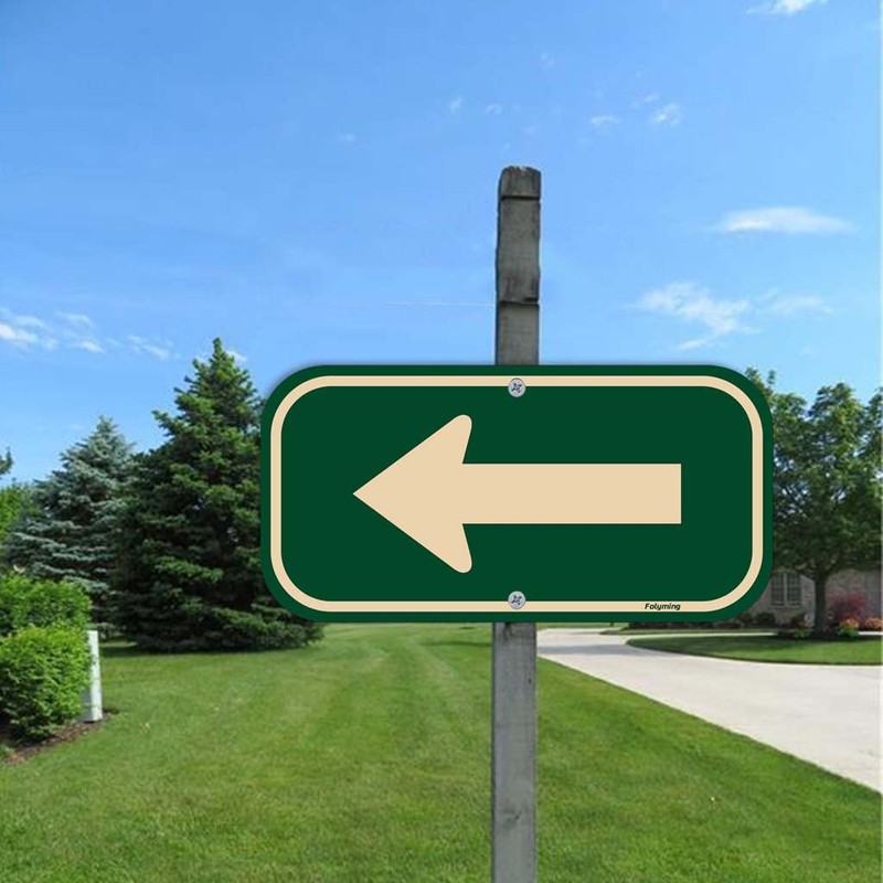 2 Pack Left Arrow Signs 12 x 6 Inches Arrow