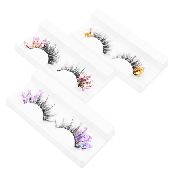 Outanaya False Lashes Glitter 3 Sets Natural False Eyelash Extensions