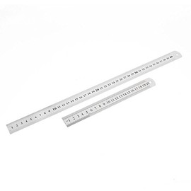 Aexit 2 in Measuring tools 1 20cm 40cm Measure Range Double Sides Students Home Office Woodworker Metric Scale Straight Ruler Silver Tone Model:12as210qo103