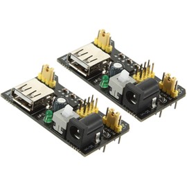 TECNOIOT MB102 Solderless Breadboard Power Supply Module 3.3V 5V, 2pcs, Compatible with 5V, 3.3V, Max. Output Current: <700mA, Electronics