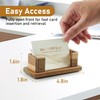 UNAYMIDY Business Card Holder for Desk, Acacia Wood Desktop Name