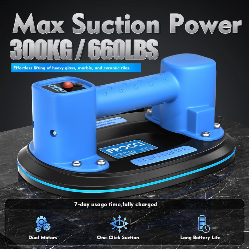Procci Electric Tile & Glass Vacuum Lifter – Industrial Heavy-Duty