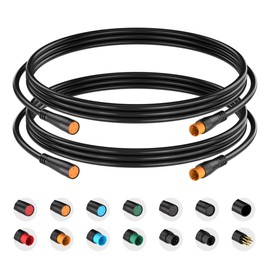 baluoqi Extension Cable 2Pin/3Pin/4Pin/5Pin/6Pin/8Pin/9Pin Waterproof Plug Works for Electric Bicycle Light/Throttle/Ebrake/Display Ebike Parts Extend Cable (3pin 50cm)