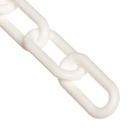 Mr. Chain - 50001-100 Plastic Barrier Chain, 2" Diameter, 100' Length, White