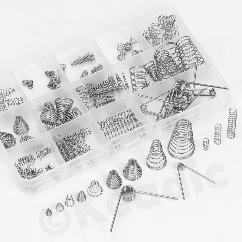 Keadic 138 Pce Conical Spring Compressed Spring Assorted Set, 304