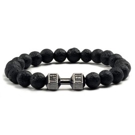 2023 Stylish high quality Men's bracelet Natural black dumbbell charm bracelet Fitness barbell Fashion women - Color: 3