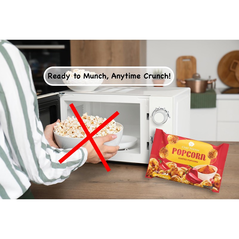 CHEF POPPIN Asian-Style Gourmet Flavored Popcorn, Non-GMO Corn, All Natural,