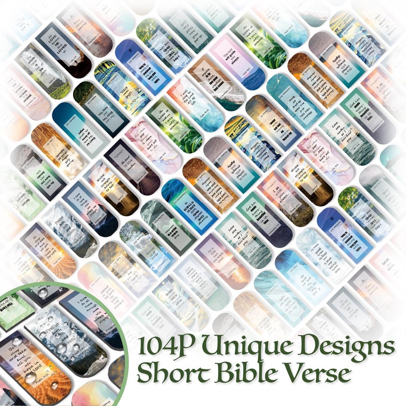 104 Pcs Christian Magnetic Bookmarks - Bible Page Markers for