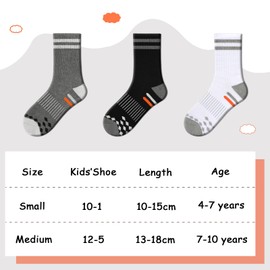 Comfoex Boys Socks Crew Socks For Kids 6-8 4-6 8-10 Years Old Athletic Calf Half Cushioned Cotton Long Socks 6 Pairs