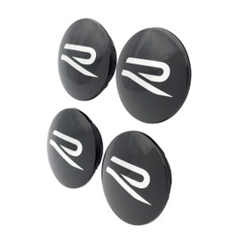 Volkswagen 000071213F Dynamic Hub Caps (Pack of 4) Black Gloss with R Logo for Original VW Alloy Wheels with Standard Wheel Hub Cap 5G0601171 or 5H0601171